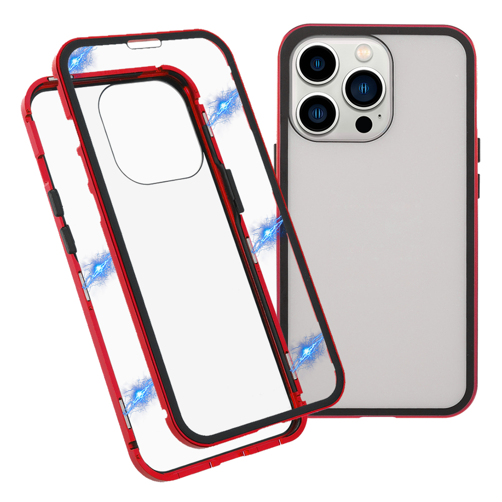 

Металлическая Рама + Двойное Закаленное Стекло - Красный, iPhone 13 Pro Max