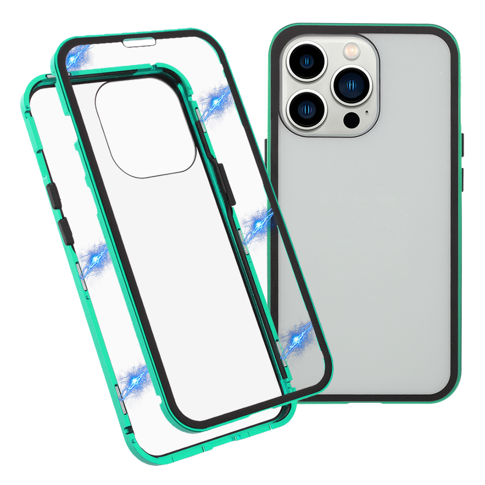

Металлическая Рама + Двойное Закаленное Стекло - Зеленый, iPhone 13 Pro Max