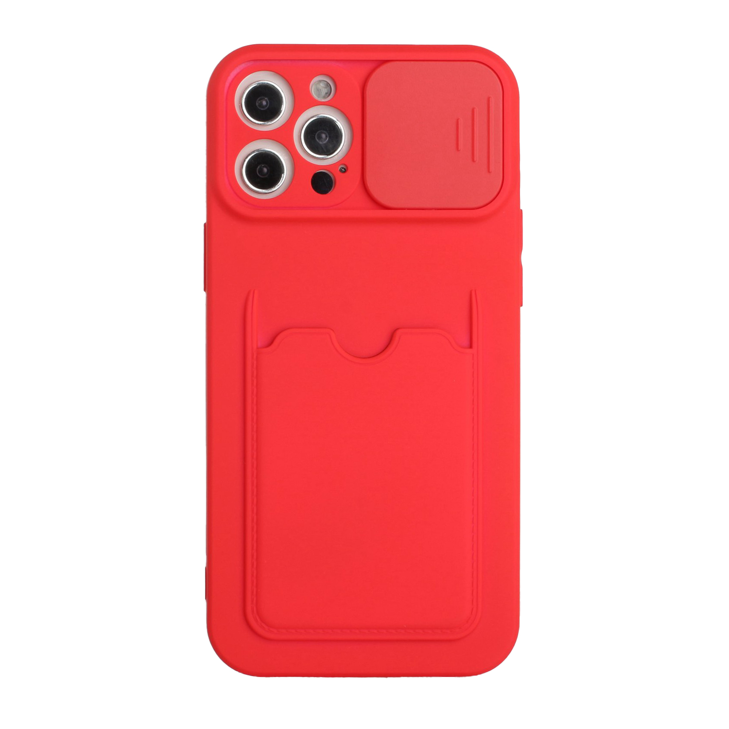 

Camera Slide Protector Design Soft TPU Phone Case Shell with Card Slot for iPhone 13 Pro 6.1 inch - Red, iPhone 13 Pro