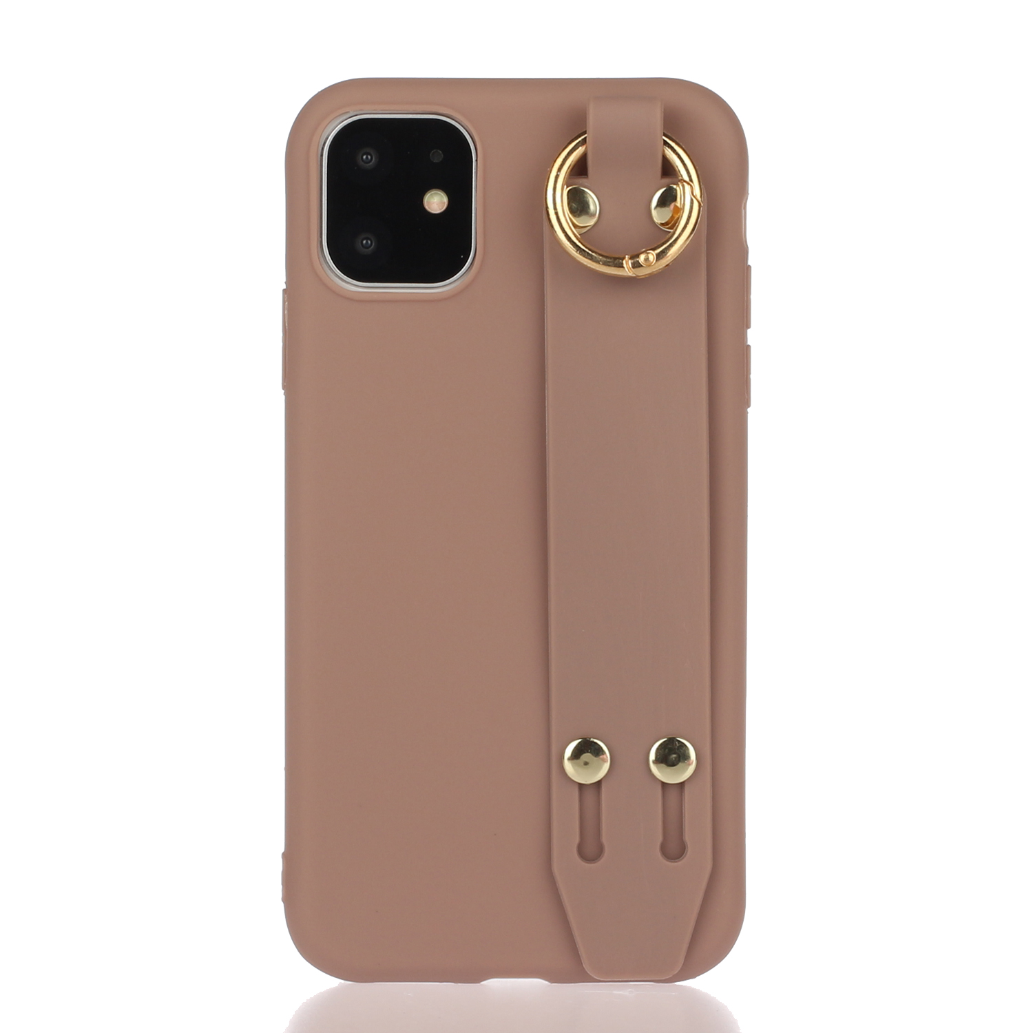 

Anti-Scratch Anti-Fall Stylish Hand Strap Kickstand Matte TPU Protective Shell for iPhone 13 Pro 6.1 inch - Khaki, iPhone 13 Pro