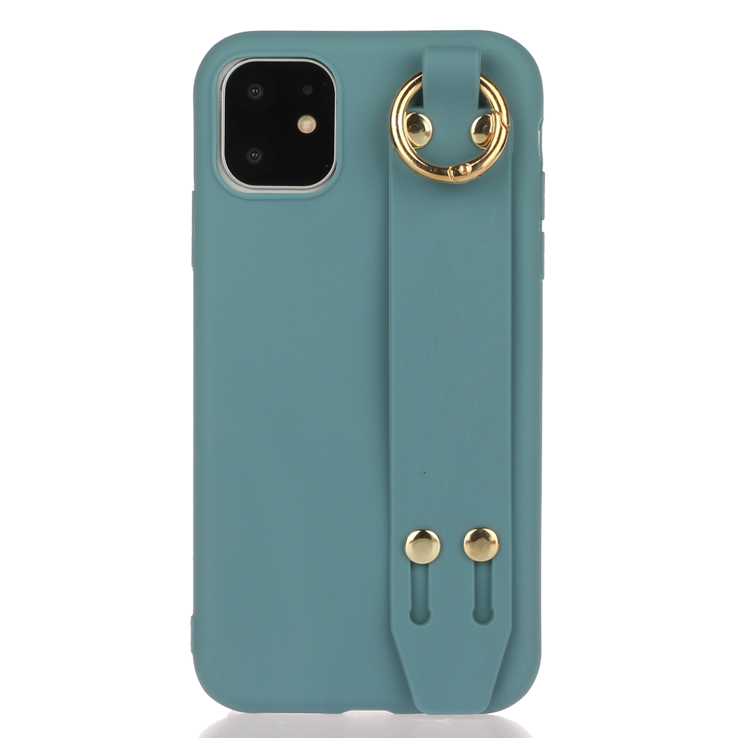 

Hand Strap Kickstand Matte Anti-Drop Light Solid Color TPU Protective Shell for iPhone 13 mini 5.4 inch - Lake Blue, iPhone 13 mini