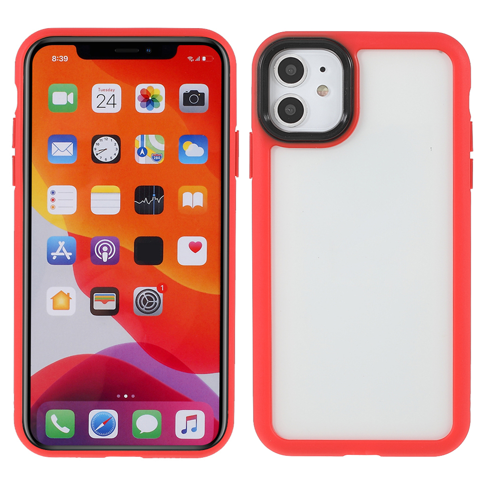 

Skin-touch Feel Anti Fall TPU + Acrylic Protective Phone Cover Hybrid Case for iPhone 11 6.1 inch - Red, iPhone 11 6.1 inch