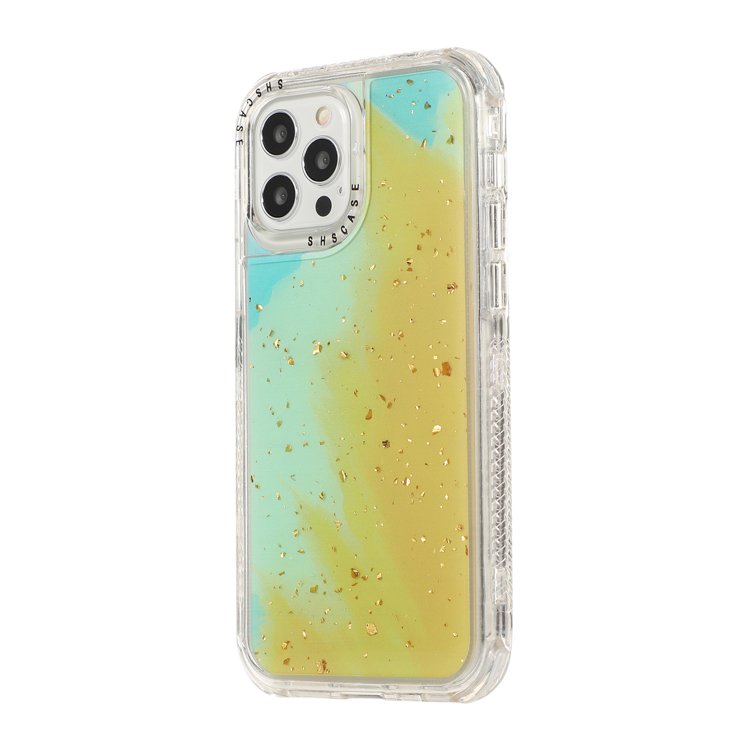 

Dreamland Watercolor Anti-drop PC + TPU Goldleaf Glitter Star Gradient Epoxy Cover for iPhone 13 Pro Max 6.7 inch - Yellow, iPhone 13 Pro Max
