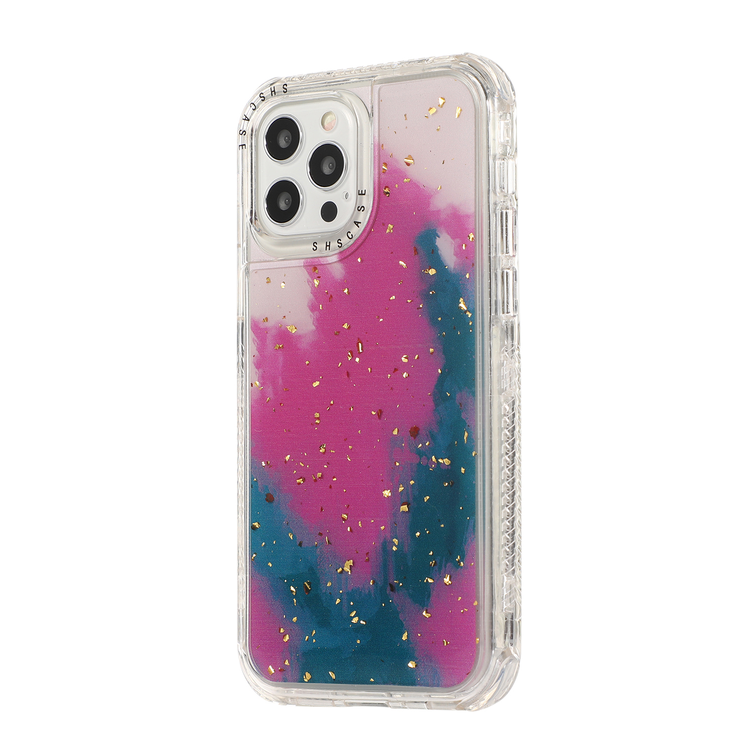 

Dreamland Акварельная Живопись PC + TPU Epoxy Goldleaf Glitter Shear Cover Для IPhone 13 Pro 6.1 Дюймов - Фиолетовый, iPhone 13 Pro