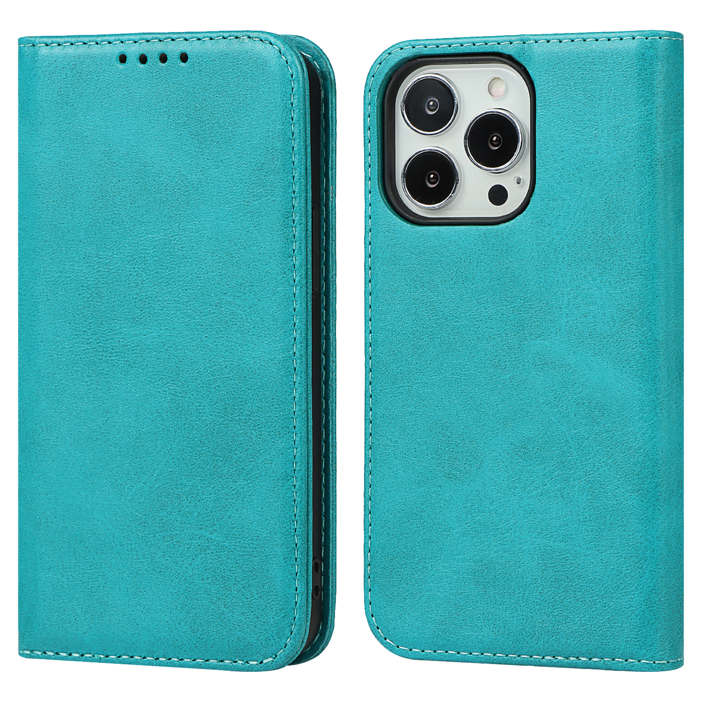 

Stand Wallet Leather Phone Flip Case Protective Cover for iPhone 13 Pro 6.1 inch - Sky Blue
