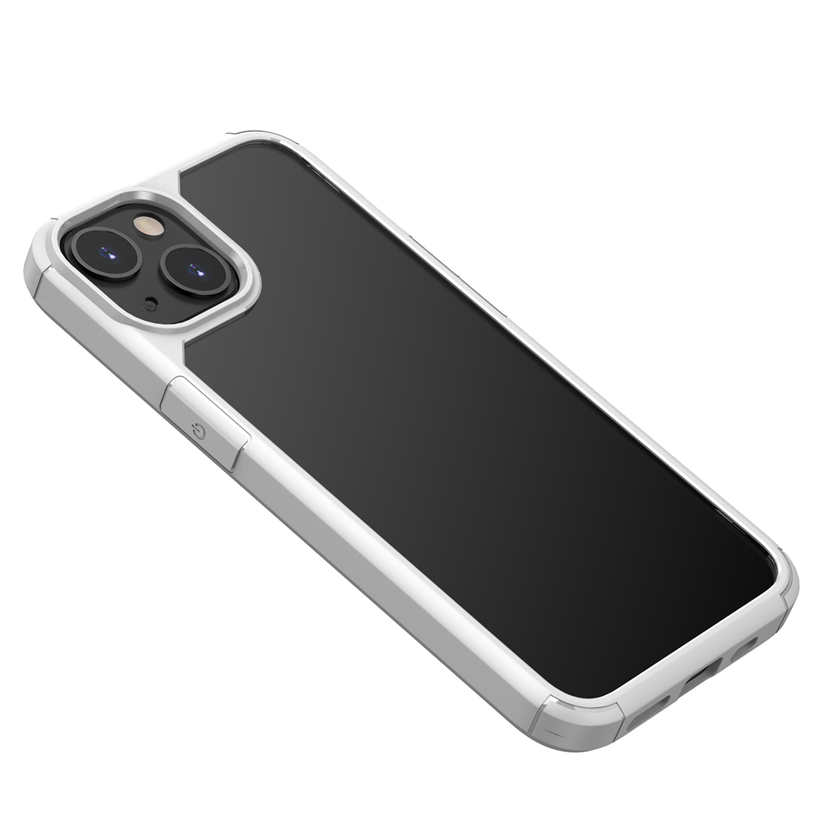 

Light Slim Anti-Fall Anti-Scratch Clear PC Back + TPU Frame Phone Shell for iPhone 13 6.1 inch - White, iPhone 13