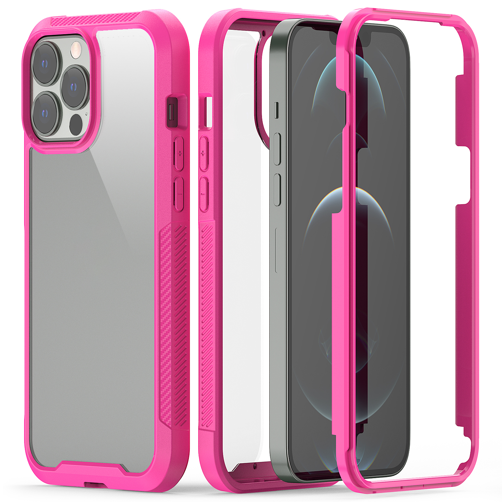 

Anti-slip Frame TPU + PC Fall-proof Phone Case Shell for iPhone 13 Pro Max 6.7 inch - Rose, iPhone 13 Pro Max