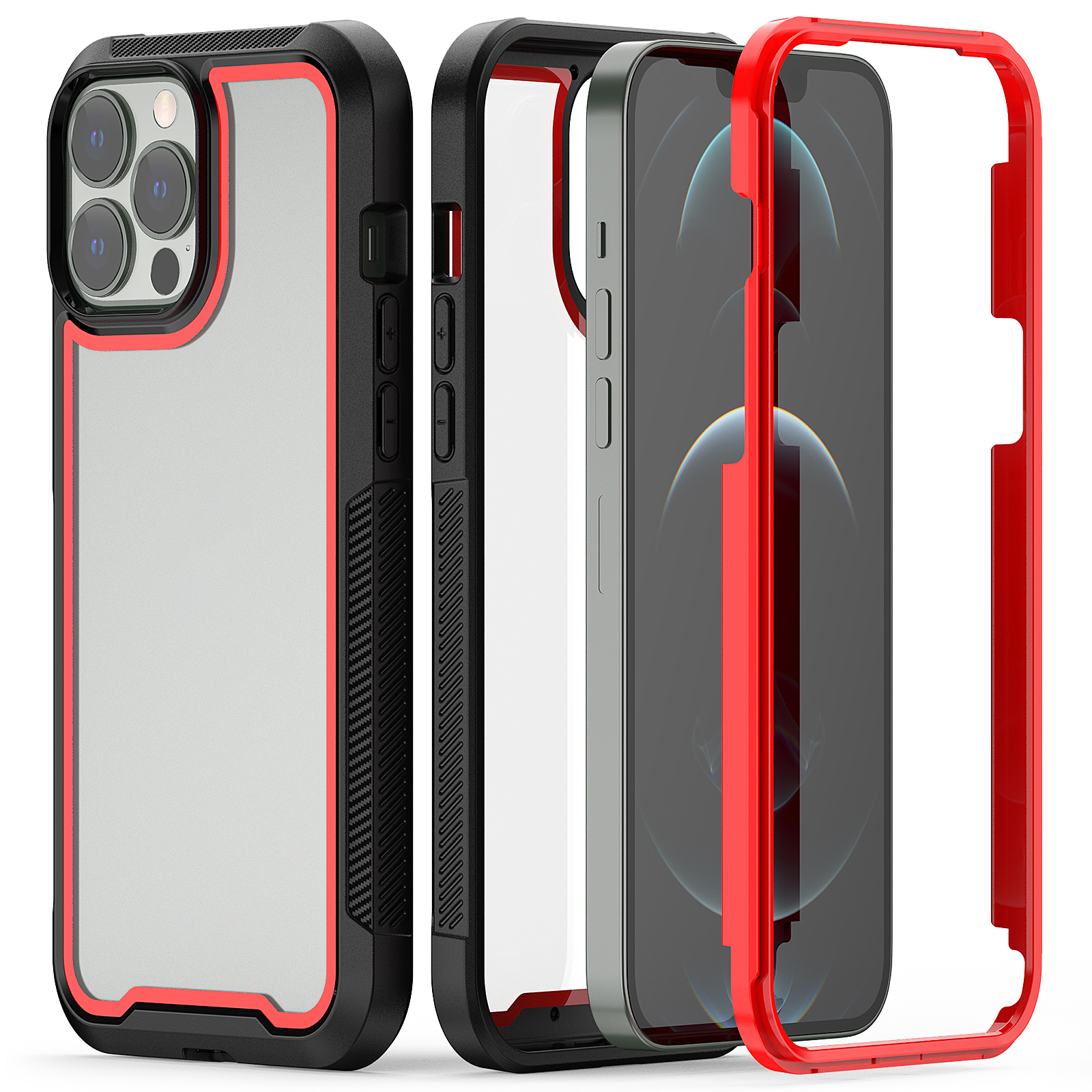 

Оболочка с Утолщенной Рамой с Помощью Края - Красный, iPhone 13 Pro Max