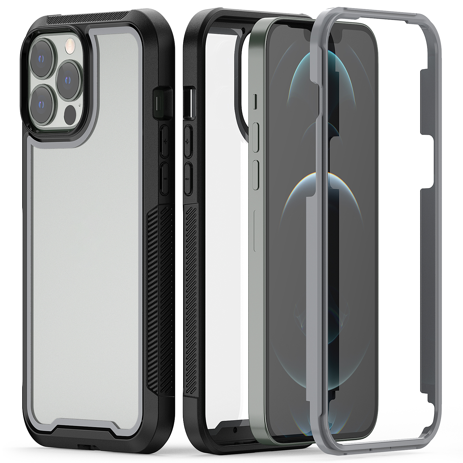 

Оболочка с Утолщенной Рамой с Помощью Края - Серый, iPhone 13 Pro Max