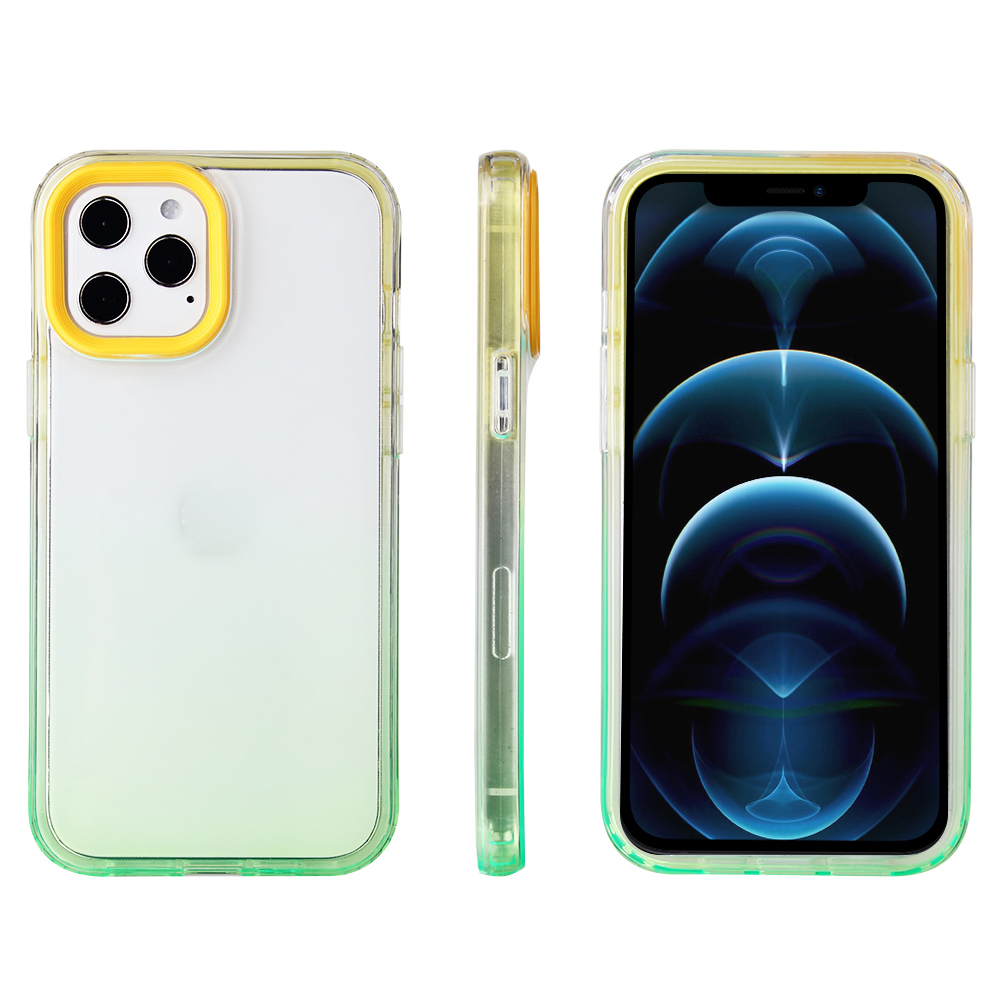 

Gradient Color Soft TPU Phone Cover Shell for iPhone 13 Pro Max 6.7 inch - Yellow/Green, iPhone 13 Pro Max
