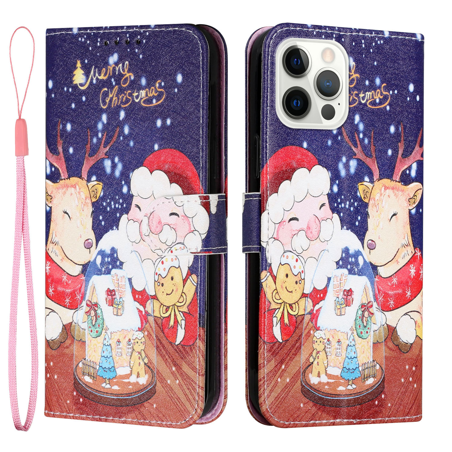

Печать Рисунка Рождественская Кожаная Корпуа - Санта с Музыкой, iPhone 12 Pro Max