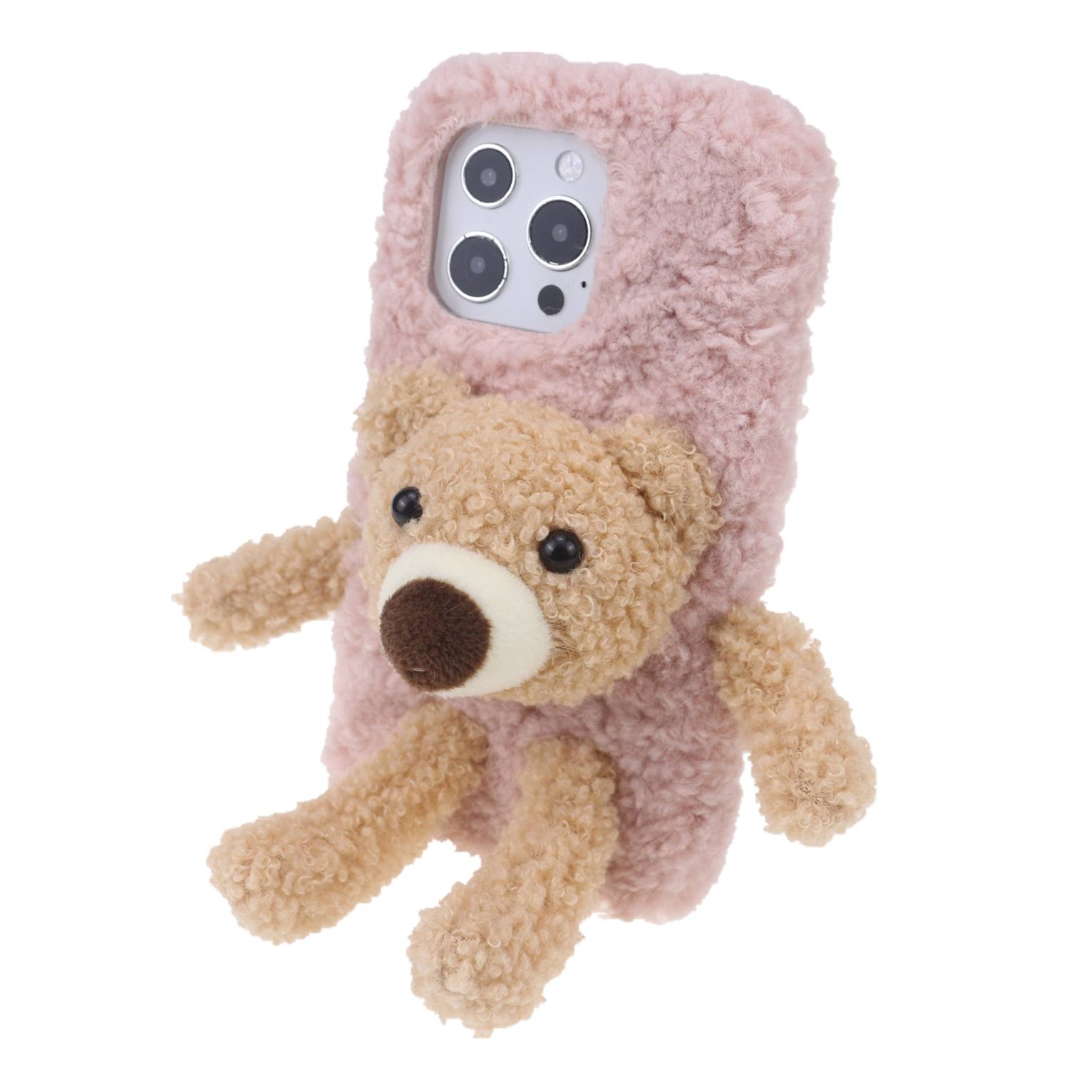 

Rabbit Bear Plush Doll Phone Case TPU Back Cover Protector for iPhone 13 Pro Max 6.7 inch - Bear, iPhone 13 Pro Max