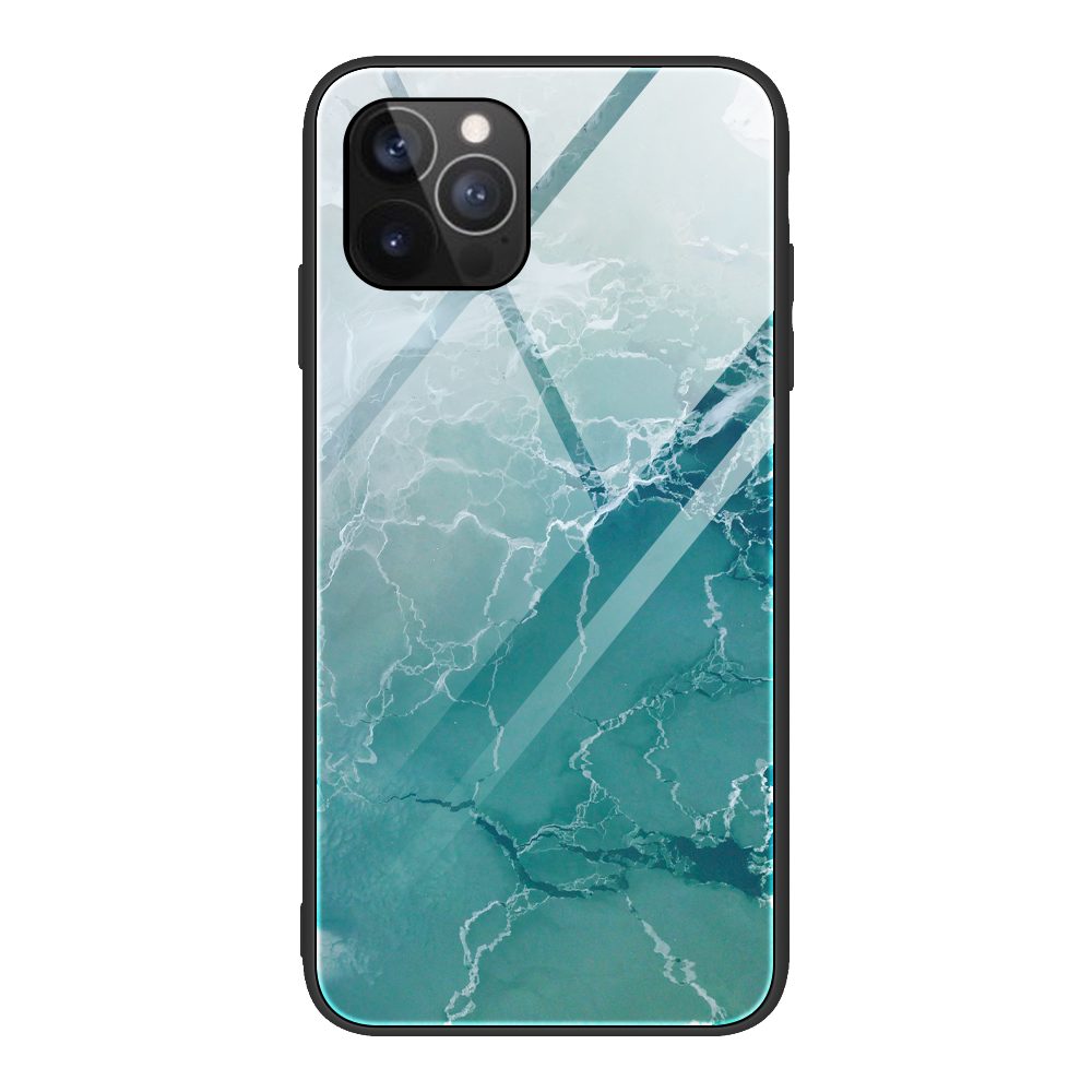 

Мраморный Рисунок Стекло + TPU Телефон Обратный Чехол Для Iphone 13 Pro 6,7 Дюйма - Стиль E, iPhone 13 Pro Max