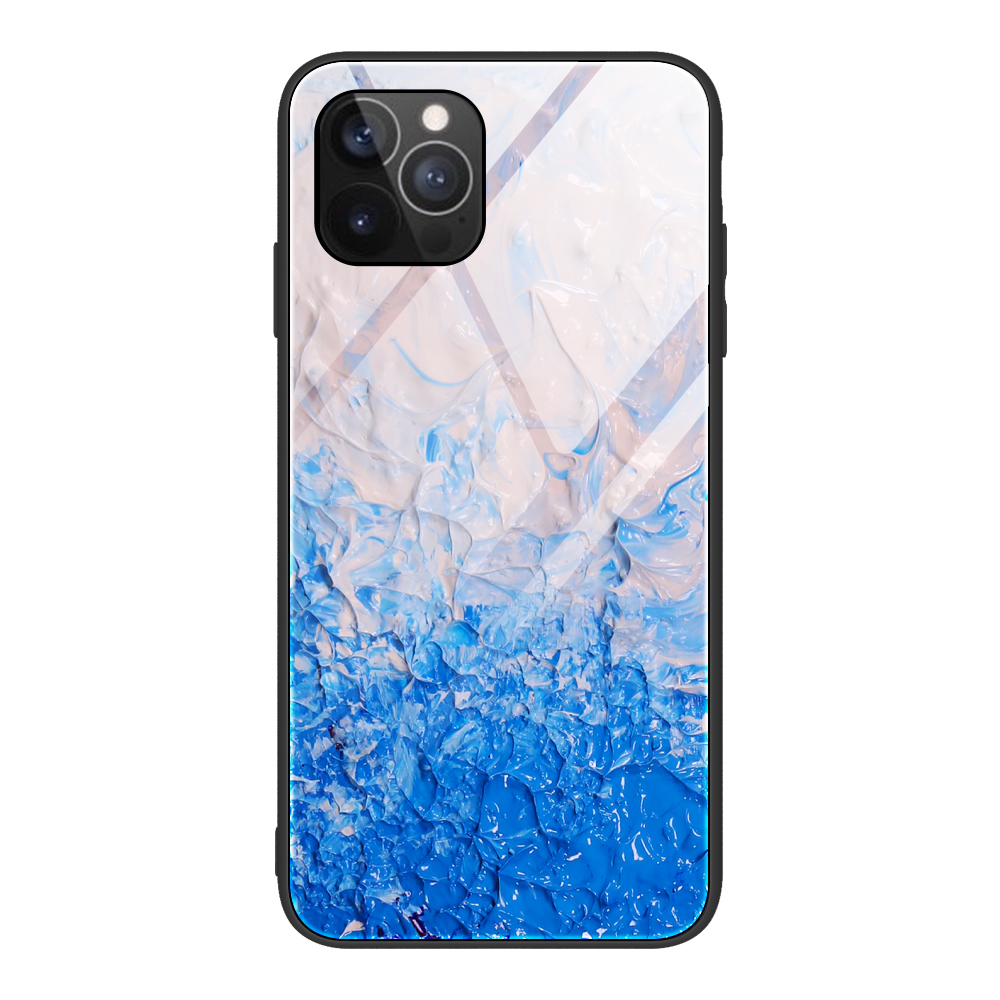 

Мраморный Рисунок Стекло + TPU Телефон Обратный Чехол Для Iphone 13 Pro 6,7 Дюйма - Стиль ф, iPhone 13 Pro Max