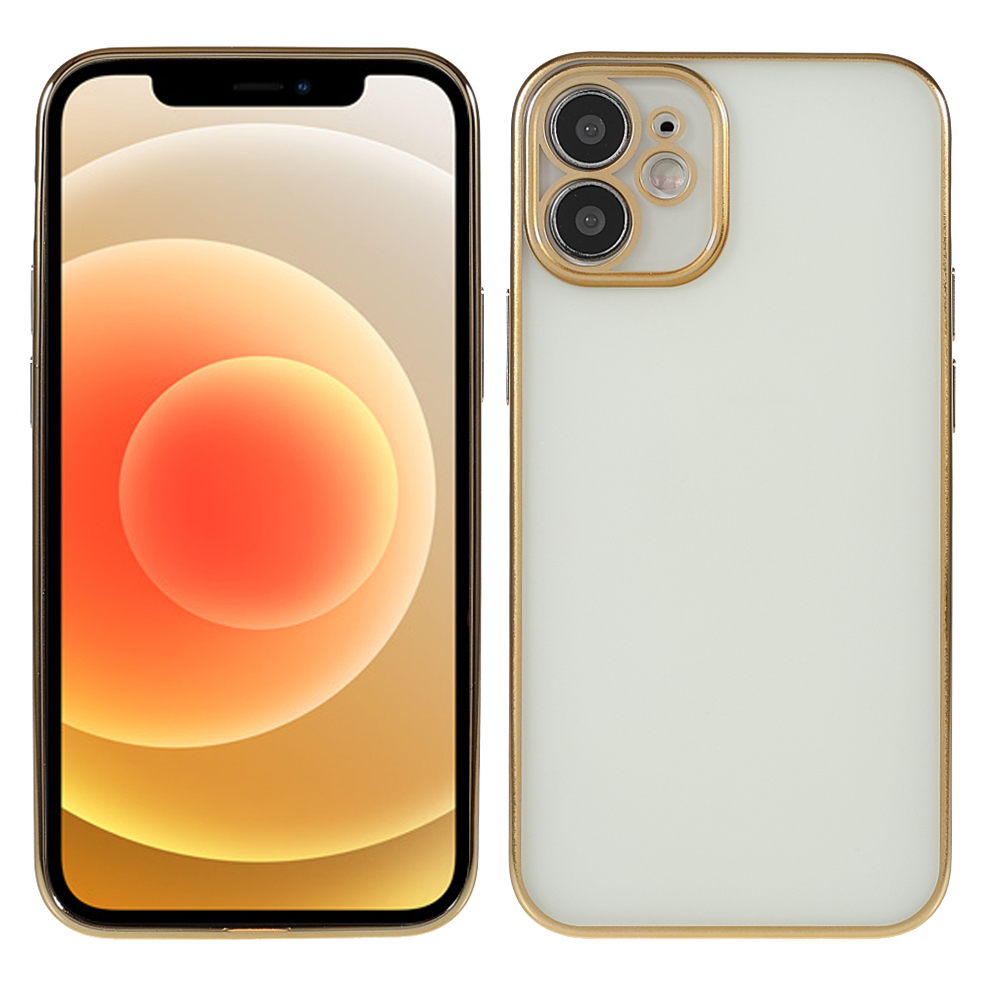 

SULADA Natural Color Series Electroplating Flexible TPU Phone Cover Case for iPhone 12 mini 5.4 inch - Gold, iPhone 12 mini