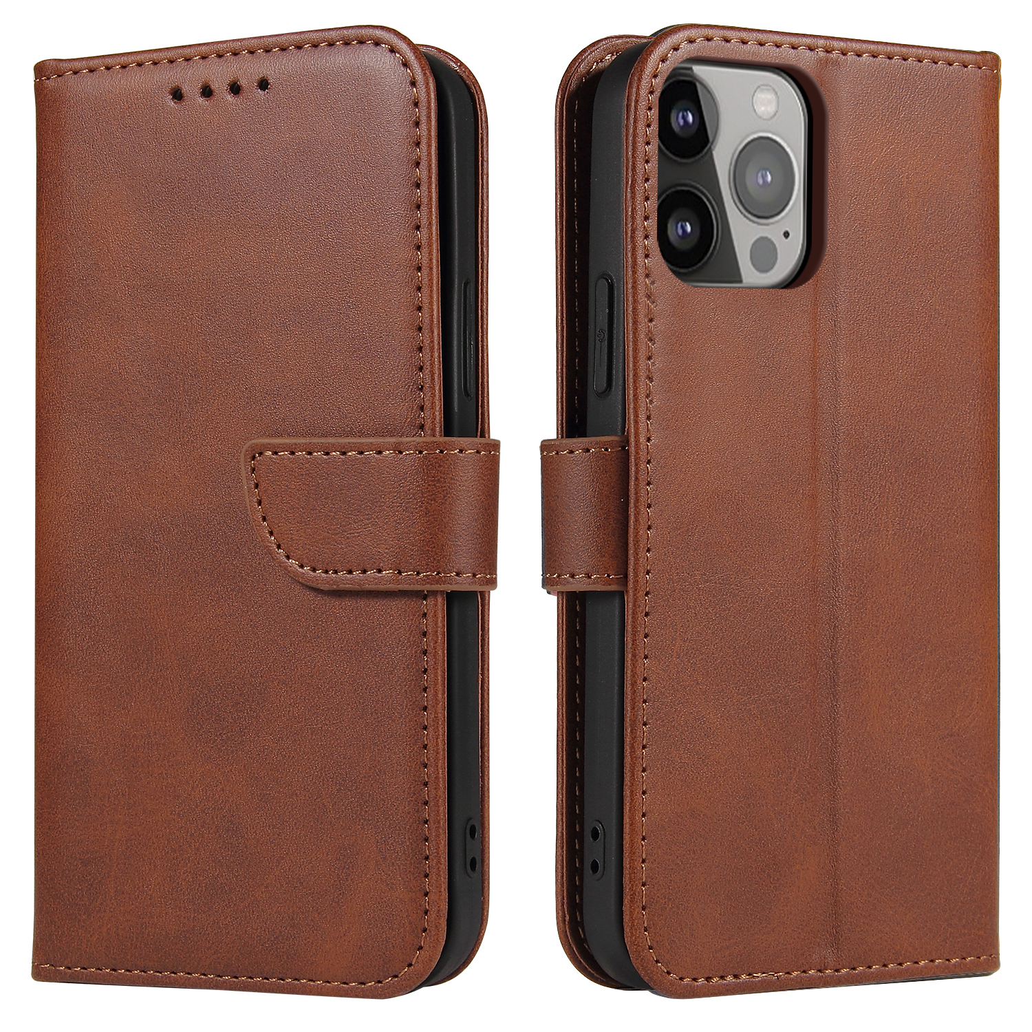 

PU Кожаная Кошелька Подставка Для Телефона, Устойчивая к Царапинам, Для Iphone 13 Pro 6,1 Дюйма Pro 6,1 Дюйма - Коричневый, iPhone 13 Pro