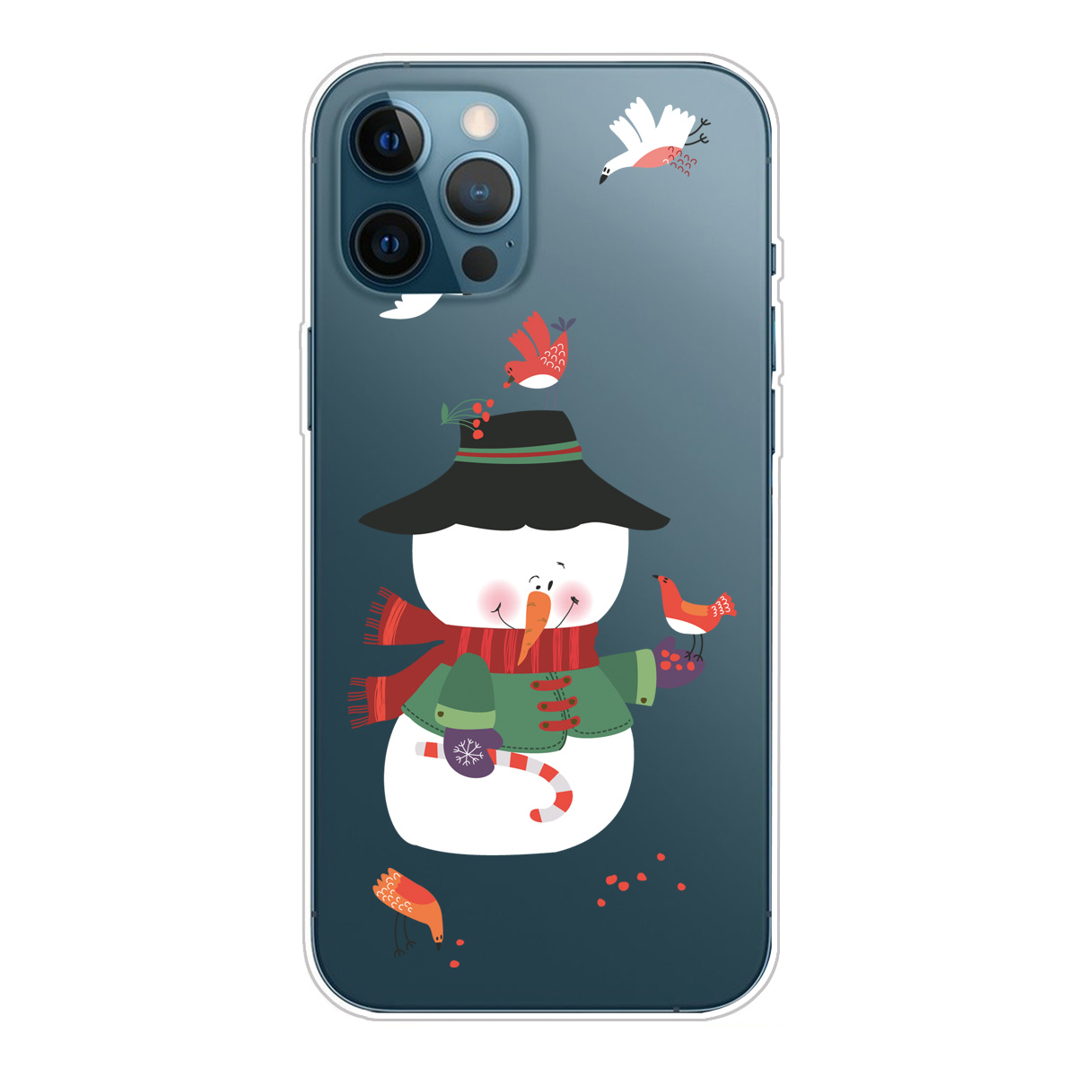 

Christmas Series Pattern Printing Flexible TPU Anti-fall Phone Case Protector for iPhone 13 Pro Max 6.7 inch - Snowman, iPhone 13 Pro Max
