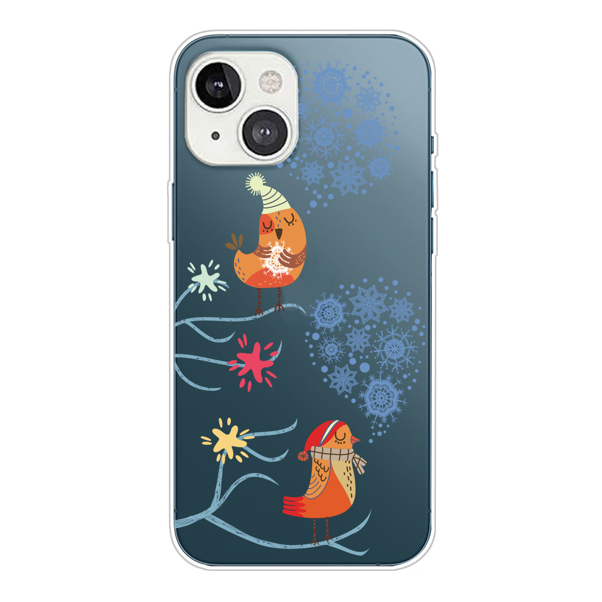 

Drop-Resistant IMD Christmas Pattern Printing Flexible TPU Phone Cover Case for iPhone 13 6.1 inch - Birds, iPhone 13