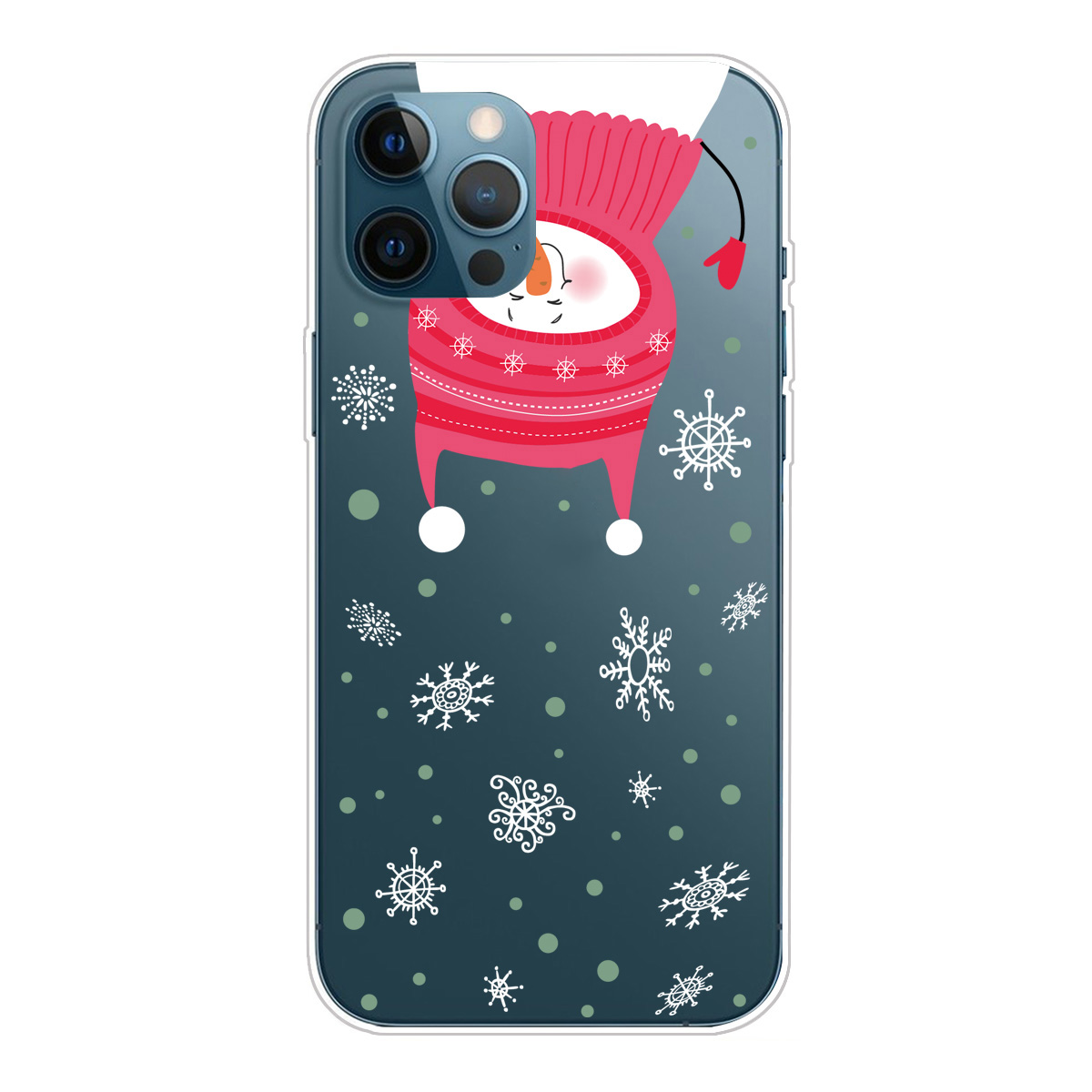 

Christmas Series Pattern Printing IMD TPU Case Protective Phone Shell for iPhone 13 Pro 6.1 inch - Snowman and Snowflake, iPhone 13 Pro