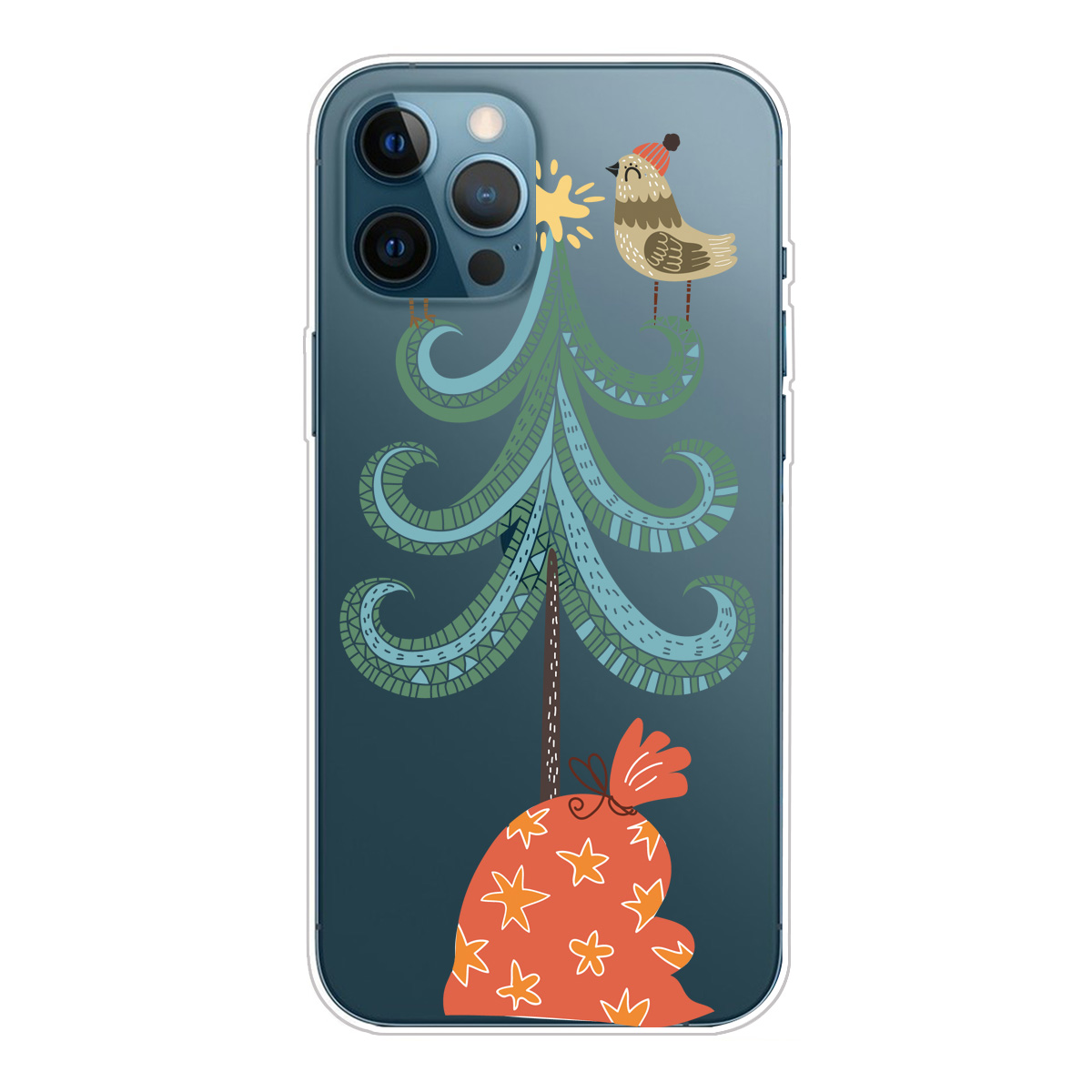 

Christmas Series Pattern Printing IMD TPU Case Protective Phone Shell for iPhone 13 Pro 6.1 inch - Bird on Tree, iPhone 13 Pro