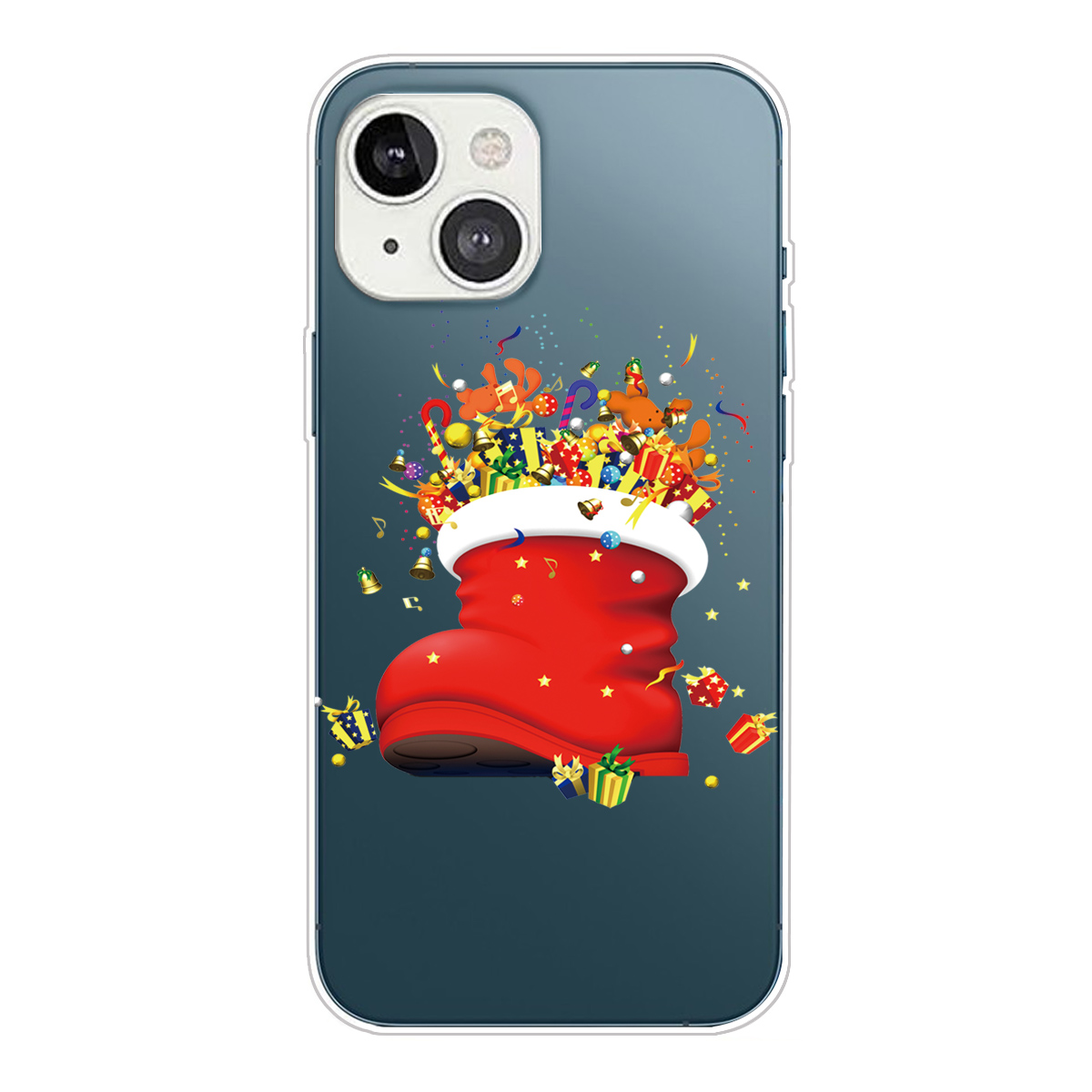 

Christmas Series Pattern Printing IMD TPU Cell Phone Back Cover Shell for iPhone 13 mini 5.4 inch - Sock, iPhone 13 mini