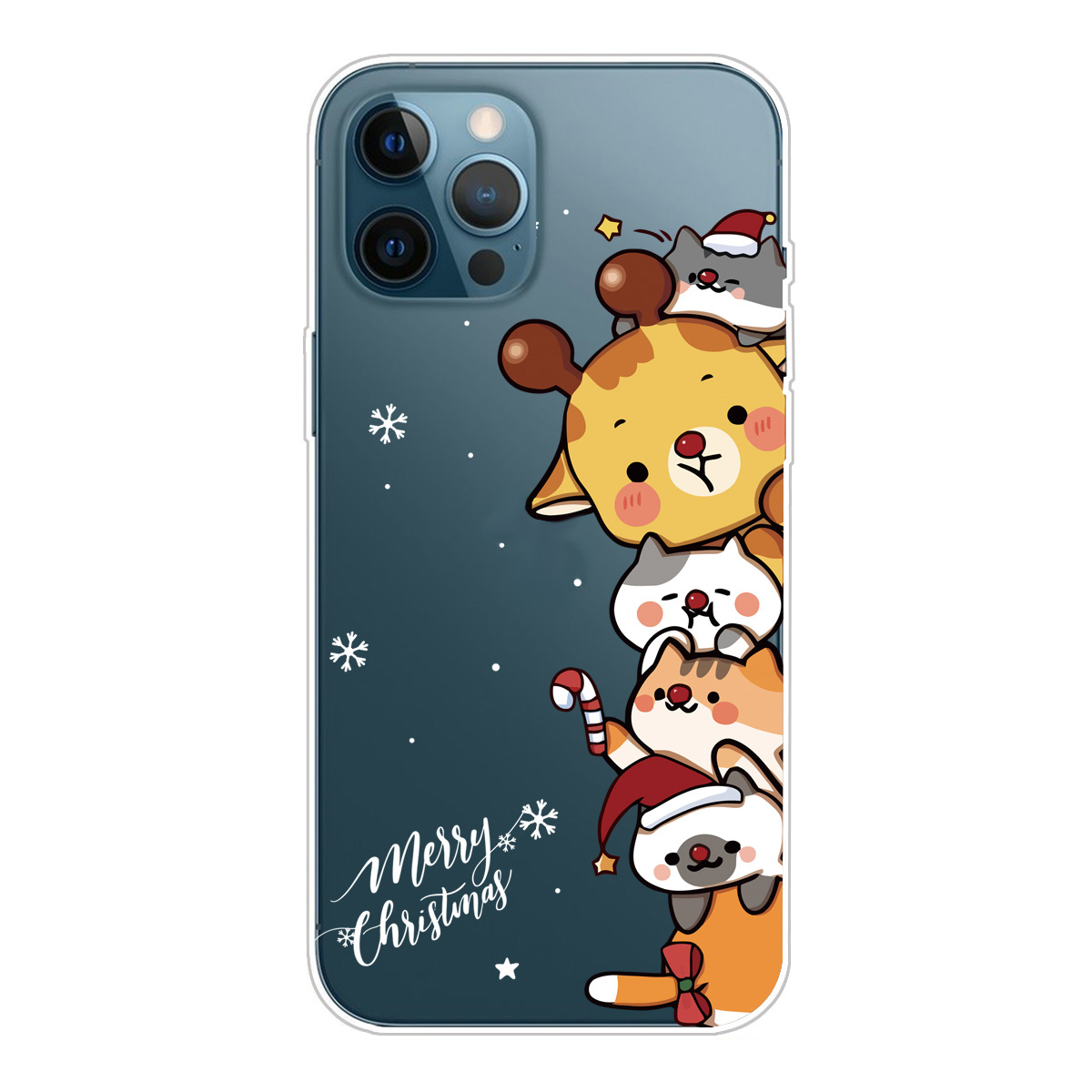

Christmas Series Santa Deer Pattern IMD TPU Protective Phone Case Cover for iPhone 13 Pro Max 6.7 inch - Cute Cats, iPhone 13 Pro Max