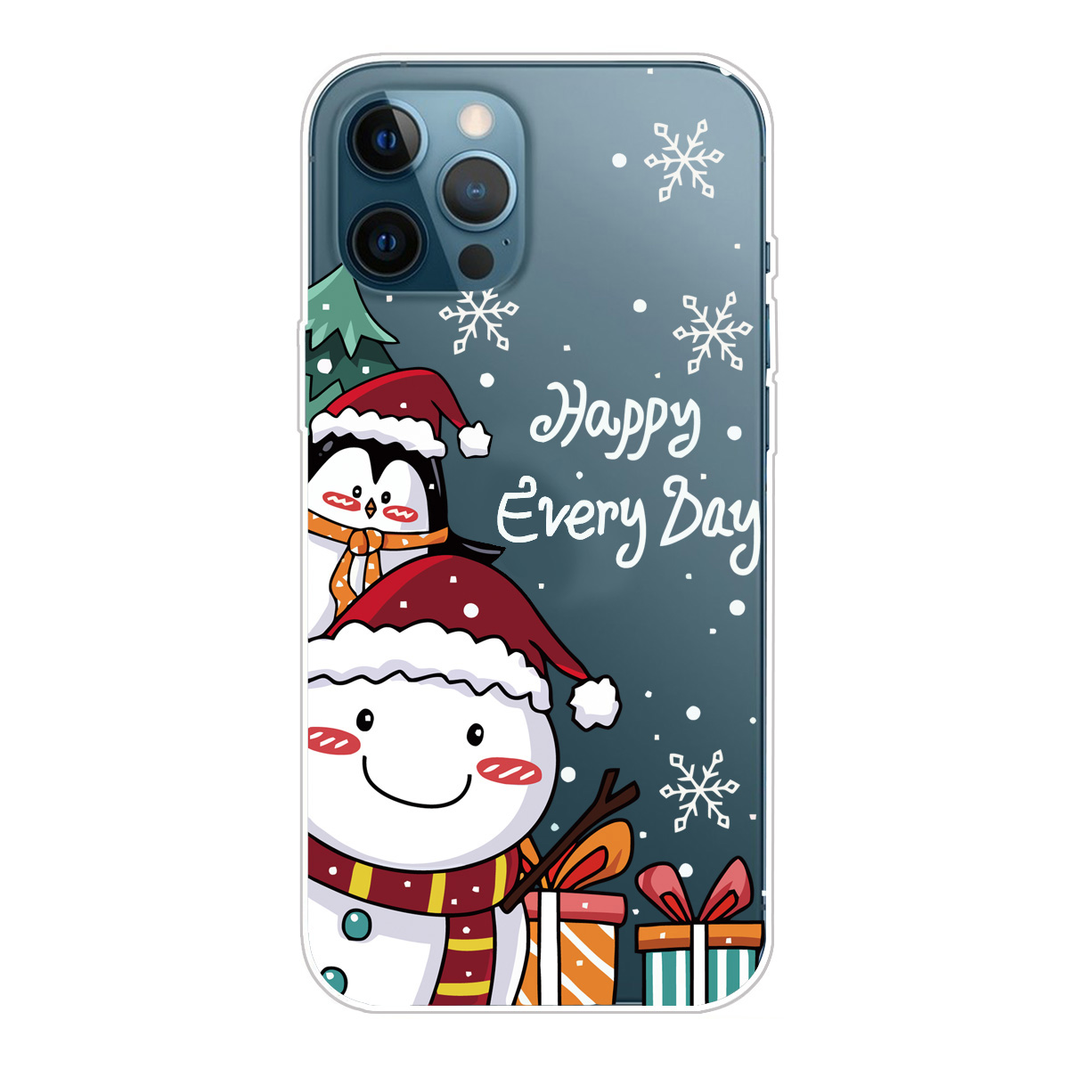 

Christmas Series Pattern Printing Protective TPU IMD Anti-Slip Case for iPhone 13 Pro Max 6.7 inch - Cute Penguin Snowman, iPhone 13 Pro Max