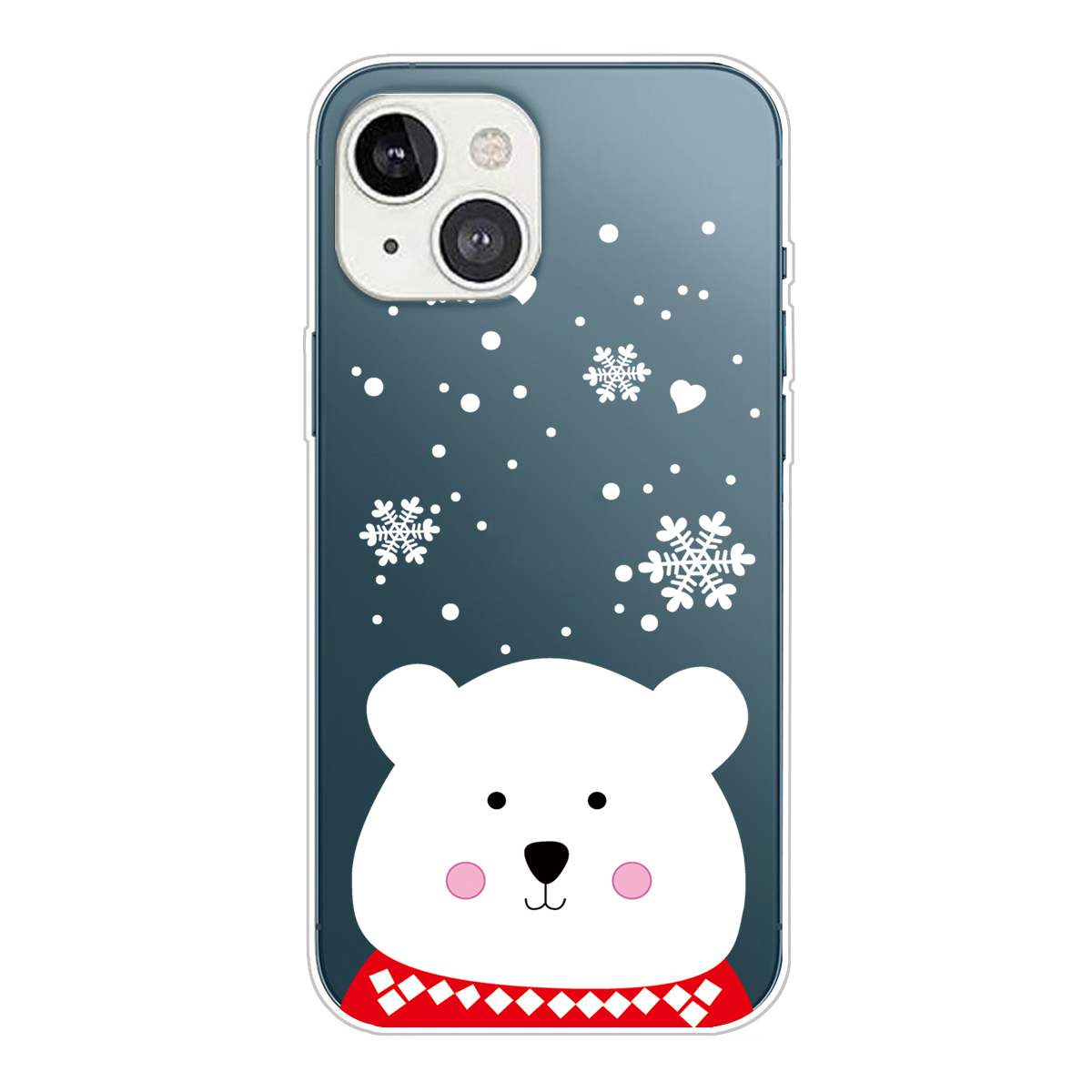 

Рождественская Серия Pattern Printing Soft TPU IMD Clear Case Slim Fit Защитная Крышка Для IPhone 13 6,1 Дюйма - Пухлый Медведь, iPhone 13