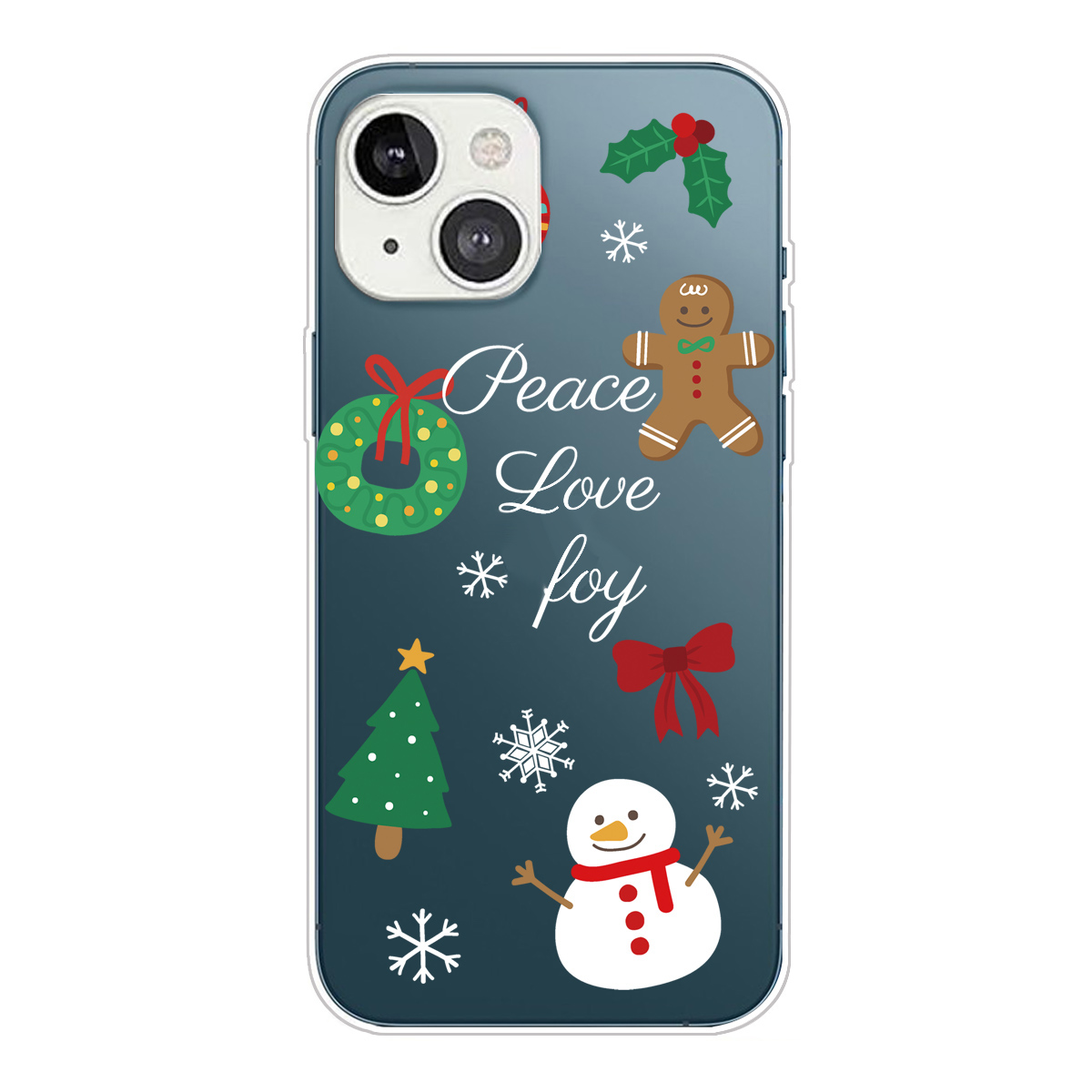 

Рождественская Серия Pattern Printing Soft TPU IMD Clear Case Slim Fit Защитная Крышка Для IPhone 13 6,1 Дюйма - Снеговик, iPhone 13