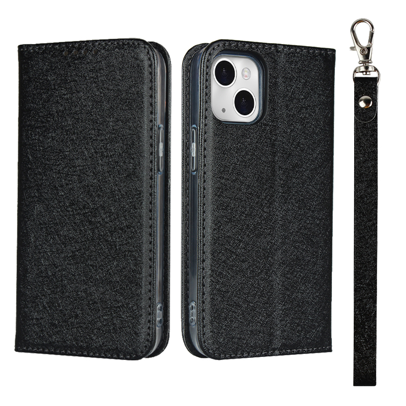 

Full Cover Silk Leather Flip Cover Pocket Pocket For Iphone 13 Mini 5.4 In - Noir