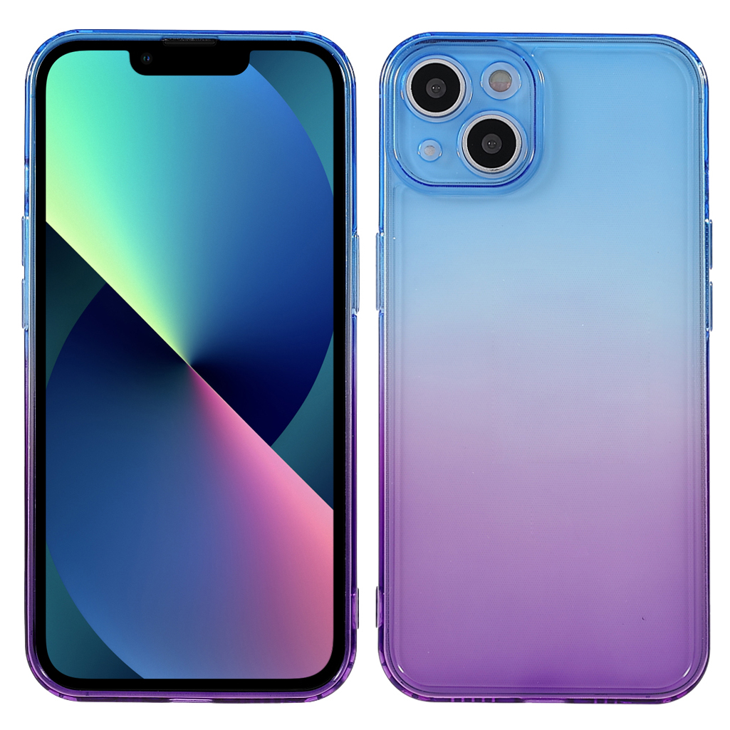 

Gradient Stylish Precise Cutout Flexible Soft TPU Phone Case for iPhone 13 6.1 inch - Blue/Purple, iPhone 13