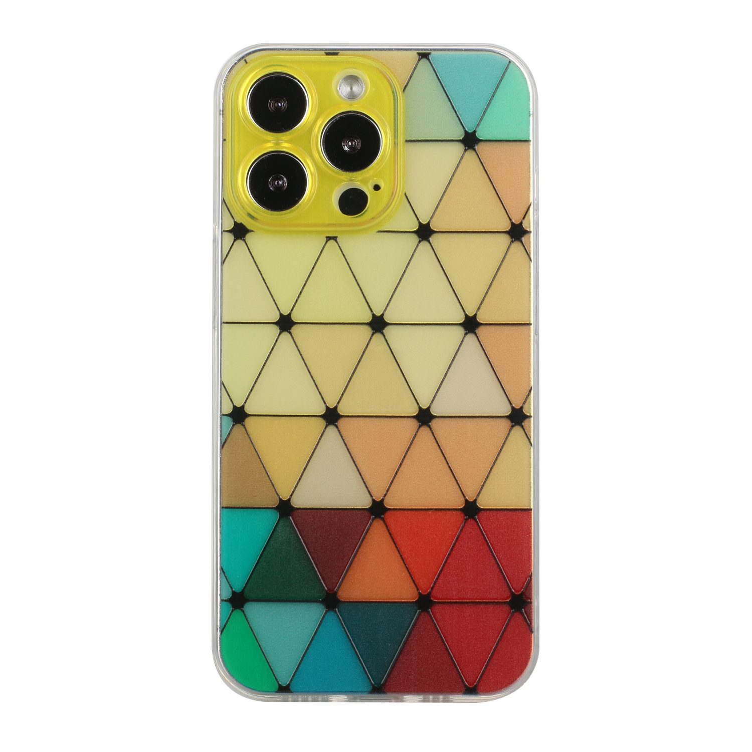 

Rombus Pattern Printing Light Thin Guble Tpu Phone Back Shell Для Iphone 13 Pro Max 6,7 Дюйма - Желтый, iPhone 13 Pro Max
