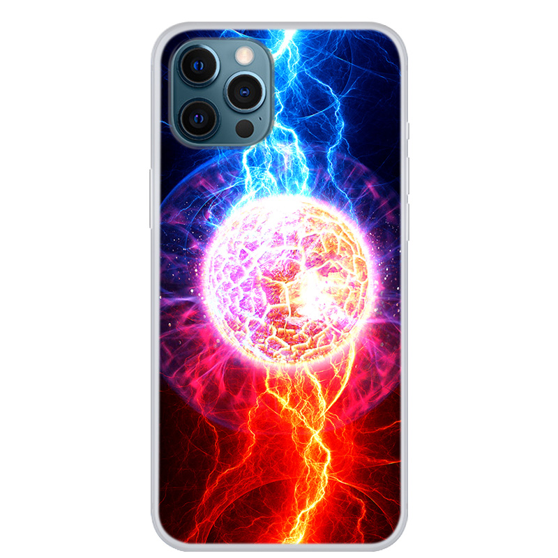 

Hemming Design Full-Protective Stylish Starry Sky Pattern Printing Soft TPU Cell Phone Case for iPhone 13 Pro Max 6.7 inch - Ball Lightning, iPhone 13 Pro Max