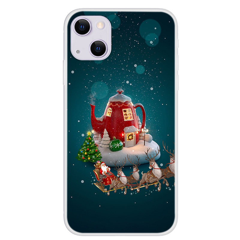 

Christmas Style Pattern Printing Soft TPU IMD Shockproof Defender Case for iPhone 13 6.1 inch - Christmas Pot, iPhone 13