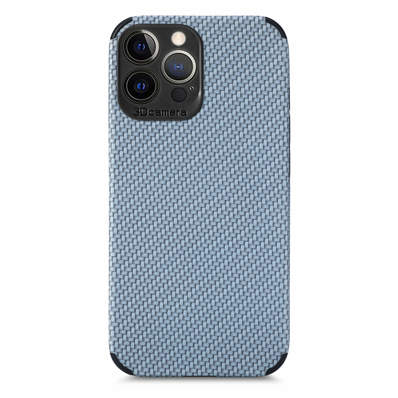 

Precise Cutout Carbon Fiber Texture PU Leather Coated Anti-fall Protective Phone Case Shell for iPhone 13 Pro Max 6.7 inch - Blue, iPhone 13 Pro Max