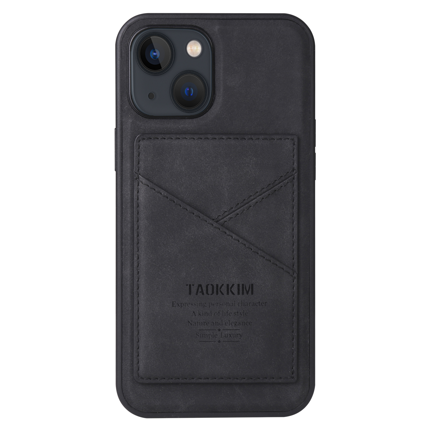 

TAOKKIM Retro Style Flip Phone Case PU Leather and TPU Phone Cover with Kickstand and Card Slot for iPhone 13 mini 5.4 inch - Black, iPhone 13 mini