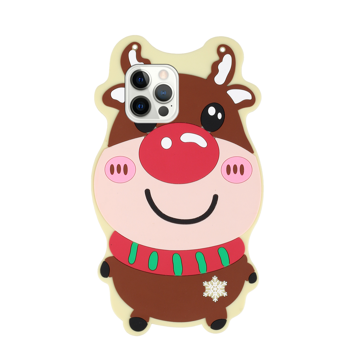 

Drop-Proof Santa/Christmas Reindeer Pattern Special-Shaped Design Soft TPU + Silicone Phone Cover Case with Long Lanyard for iPhone 12 Pro Max 6.7 inch - Christmas Reindeer, iPhone 12 Pro Max