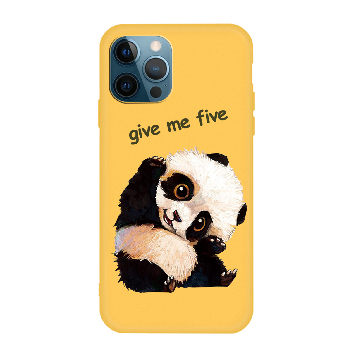 

Cute Panda Pattern Printing Matte TPU Back Shockproof Cover for iPhone 13 Pro Max - Yellow, iPhone 13 Pro Max