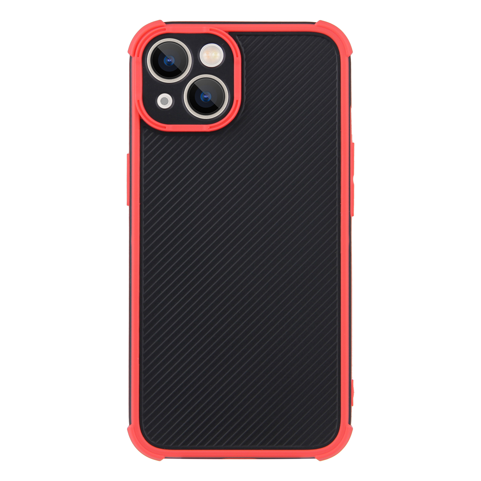 

Impact Buffer Dual-color Bumper Frame PC + TPU Hybrid Case Phone Cover for iPhone 13 6.1 inch - Red, iPhone 13