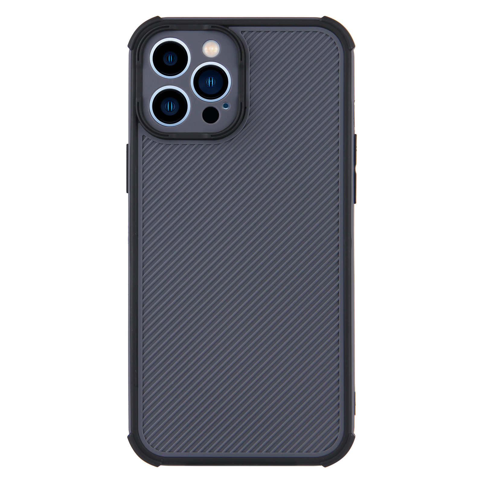 

Anti-collision Dual-color Bumper Frame PC + TPU Hybrid Case Phone Back Protector for iPhone 13 Pro 6.1 inch - Black, iPhone 13 Pro