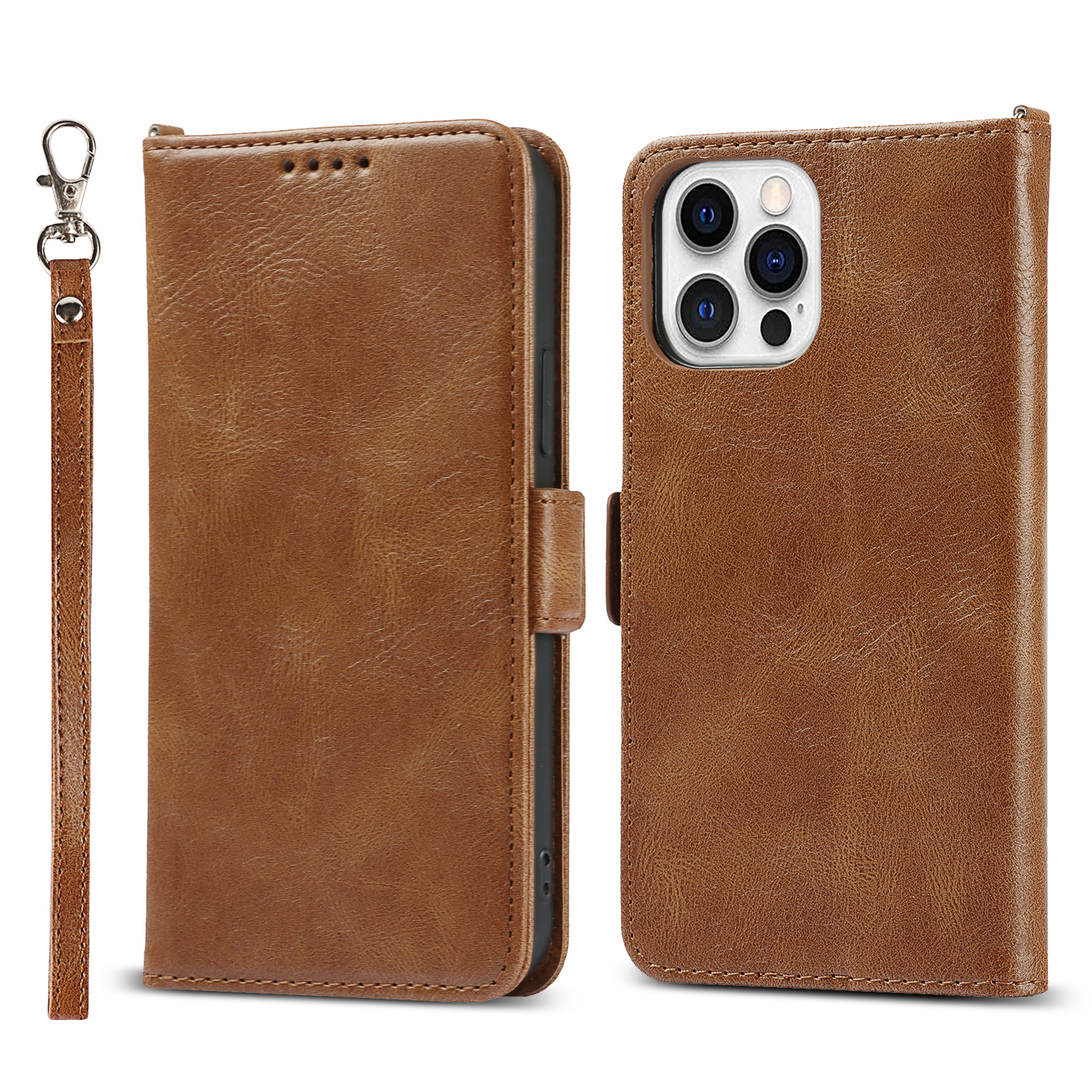 

Shockpereper Flip Phone Case RFID Блокировка Магнитная Закрытие Кошелька Оболочка Телефона Для Iphone 13 Pro Max 6,7 Дюйма - Коричневый, iPhone 13 Pro Max