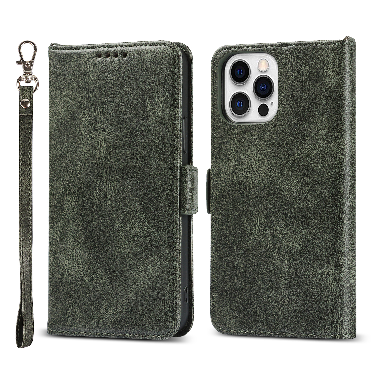 

Shockpereper Flip Phone Case RFID Блокировка Магнитная Закрытие Кошелька Оболочка Телефона Для Iphone 13 Pro Max 6,7 Дюйма - Зеленый, iPhone 13 Pro Max