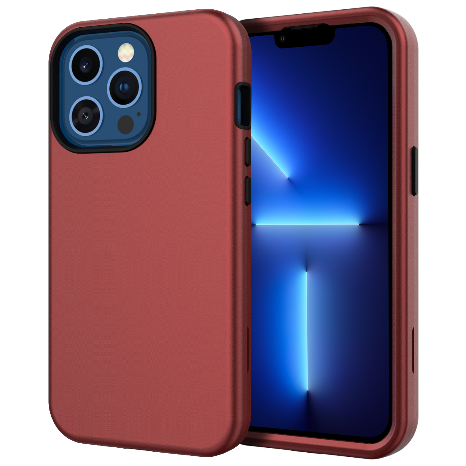 

Detachable Design Hard PC + Soft TPU Phone Case Cover for iPhone 13 Pro Max - Red, iPhone 13 Pro Max