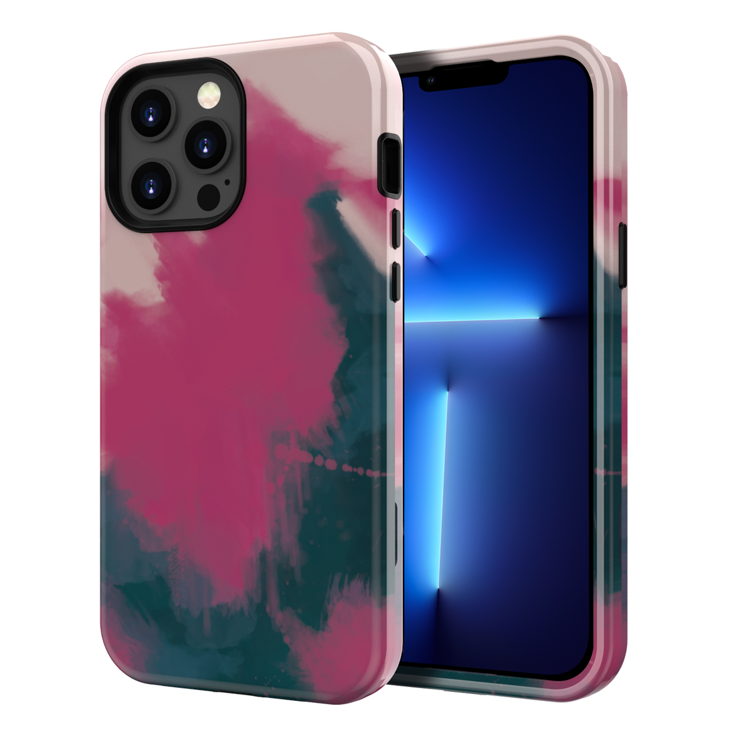 

Anti-Scratch PC + Soft TPU Transfer Printing Shock-resean Case Для Iphone 13 Pro 6,1 Дюйма - Стиль j., iPhone 13 Pro
