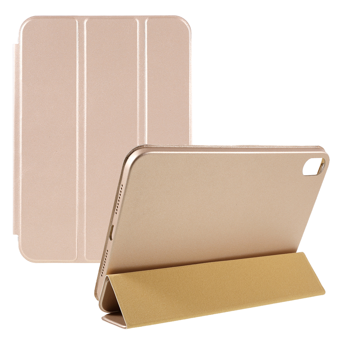 

PU Leather Tri-fold Stand Protection Tablet Cover Case for iPad mini (2021) - Gold, iPad mini (2021)
