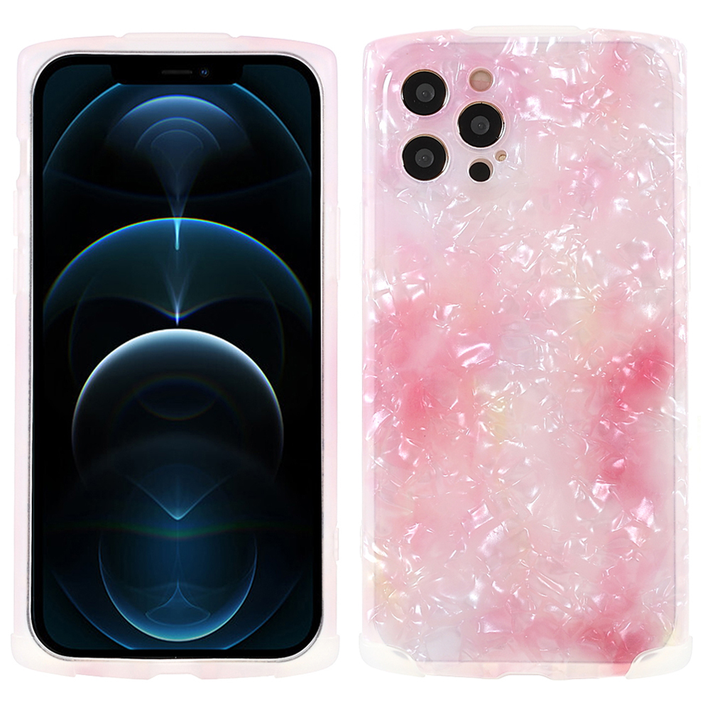 

Shell Texture IMD Scratch-Resistant Anti-Drop Light Slim Soft TPU Phone Cover Case for iPhone 12 Pro 6.1 inch - Smudge Pink, iPhone 12 Pro