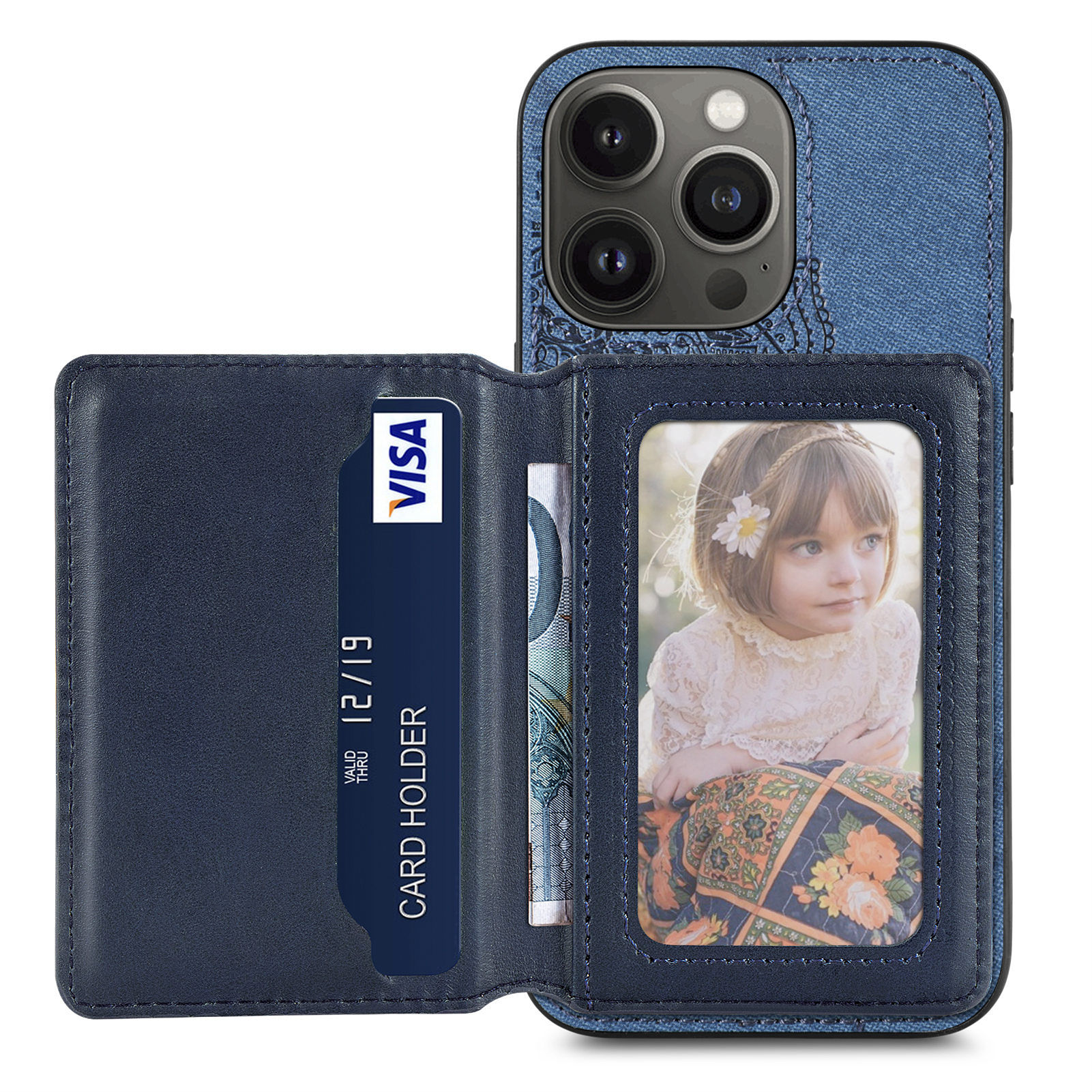 

Мандала Цветочный Рисунок PU - Синий, iPhone 13 Pro Max