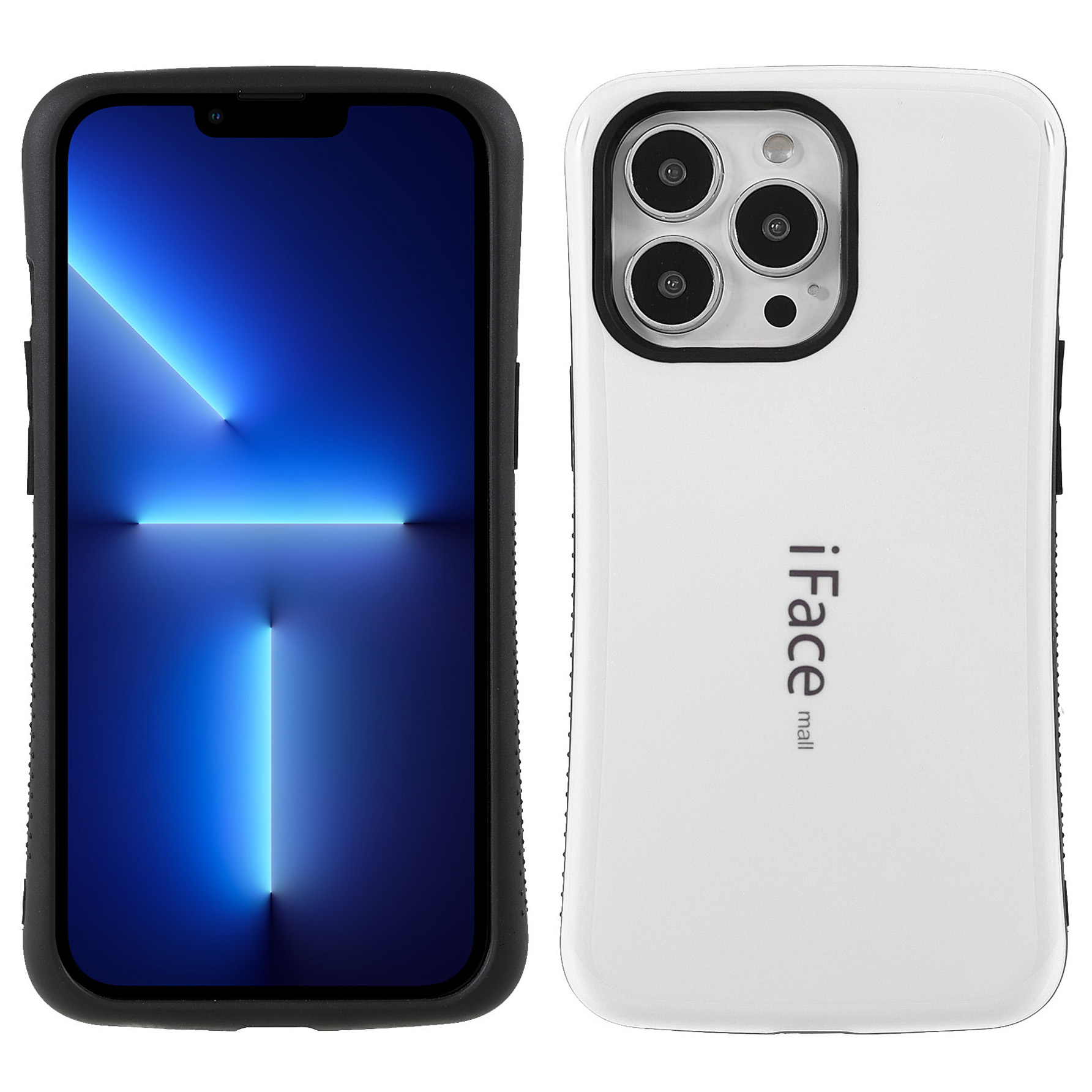 

IFACE MALL PC + TPU Side Non-slip Durable Light Slim Glossy Phone Case Cover for iPhone 13 Pro 6.1 inch - White, iPhone 13 Pro