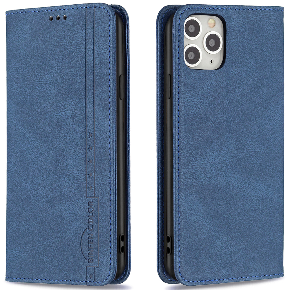 

BINFEN COLOR Anti-swiping Design Full Wrapped Auto-absorbed Magnetic Closure PU Leather Phone Case Stand Wallet Cover for iPhone 11 Pro 5.8 inch - Blue, iPhone 11 Pro 5.8 inch