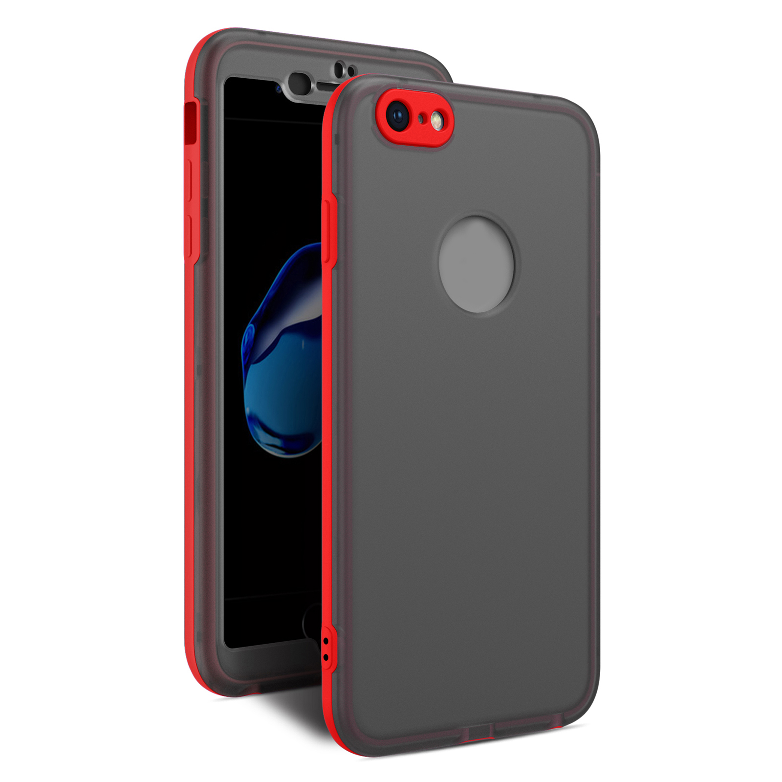 

Shock-reseend 3 в 1 Съемный Жесткий пк + Мягкий Телефона Tpu. - Красный, iPhone SE (2022)